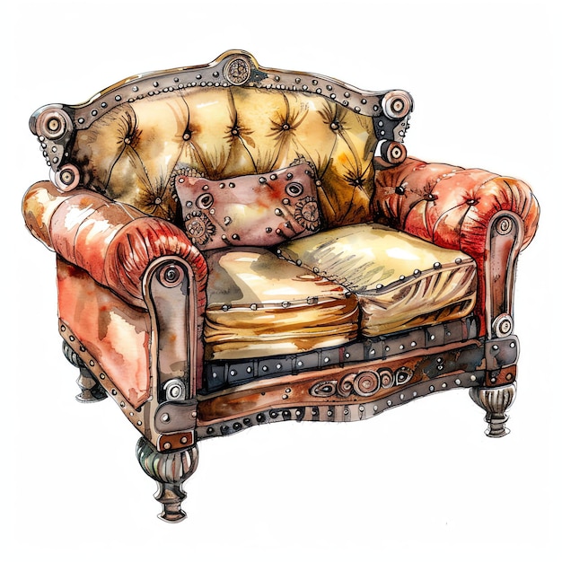 steampunk clipart of sofa cool futuristic and old