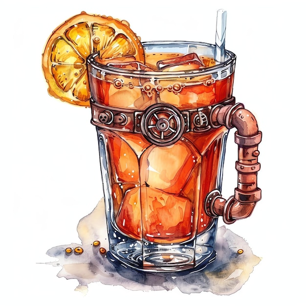 steampunk clipart of spring drink cool futuristic and old