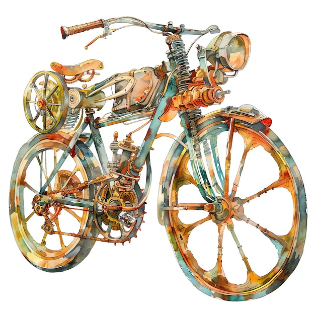 steampunk clipart of stationary bike cool futuristic and old