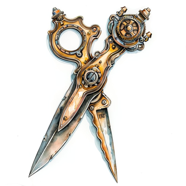 steampunk clipart of victorian scissor cool futuristic and old