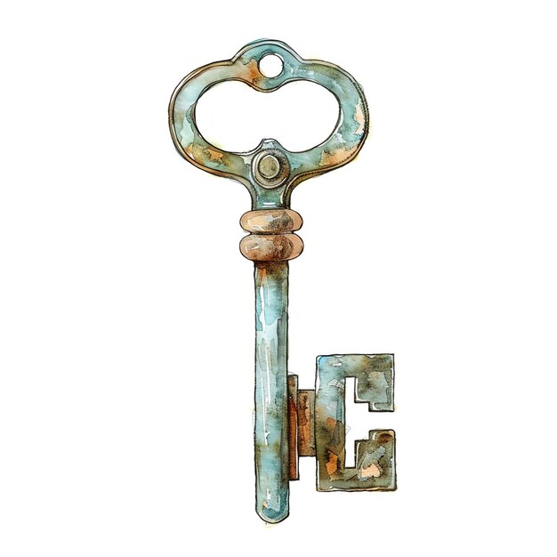 Photo steampunk clipart of vintage key cool futuristic and old