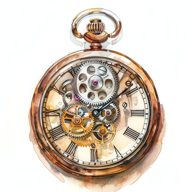 steampunk clipart of Watch cool futuristic and old