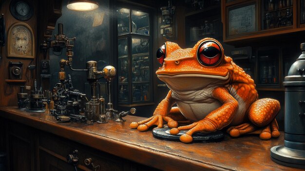 Steampunk Frog Barkeep