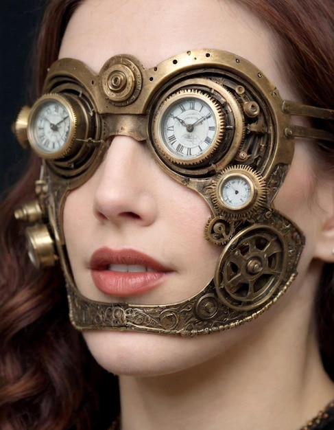 Photo steampunk goggles with clockwork details