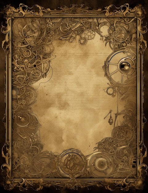 A steampunk style background with gears and gears