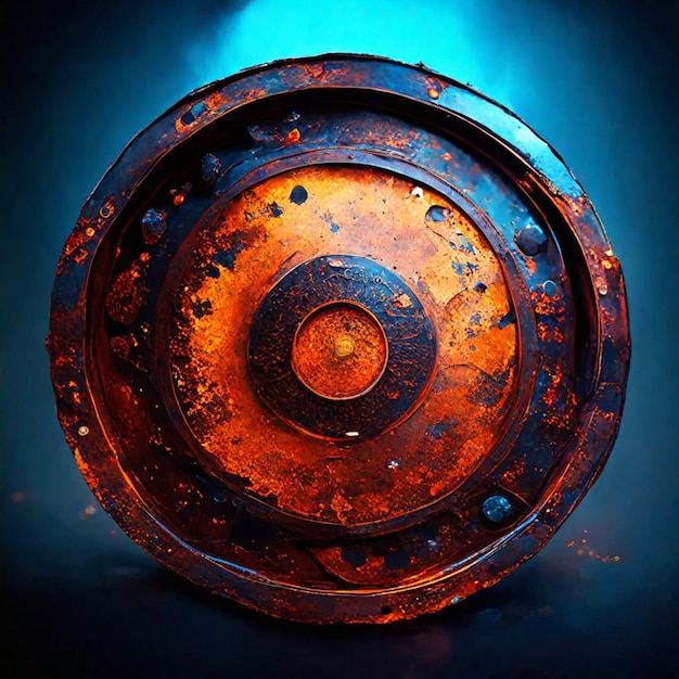 Steampunk texture or shield rusty metal plate texture