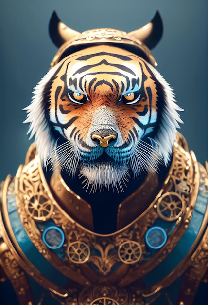 Steampunk Tiger in clothes