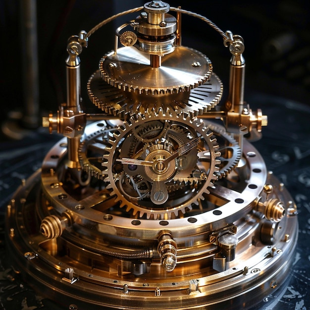 A steampunk time machine with turning pinion haggles