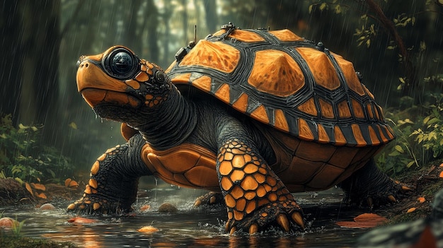 Steampunk Turtle in the Forest