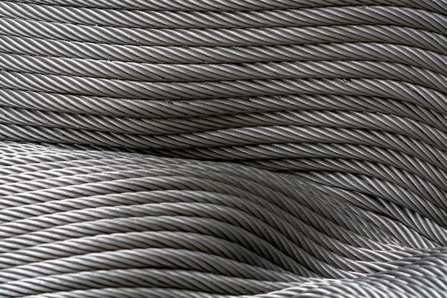 Steel cables background close up