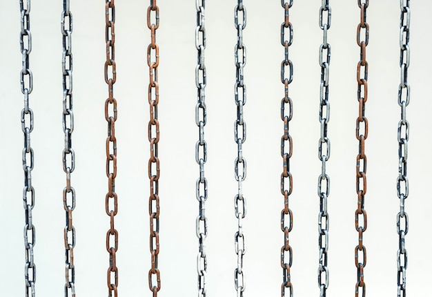 Steel chain, on white background