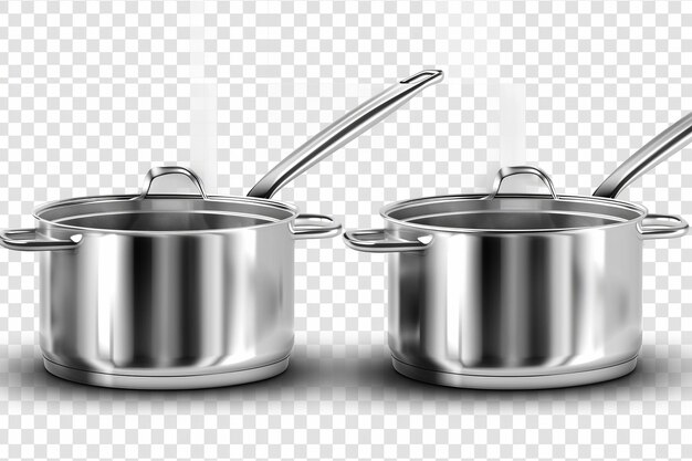 Steel Cookwares Isolated In Transparent Background