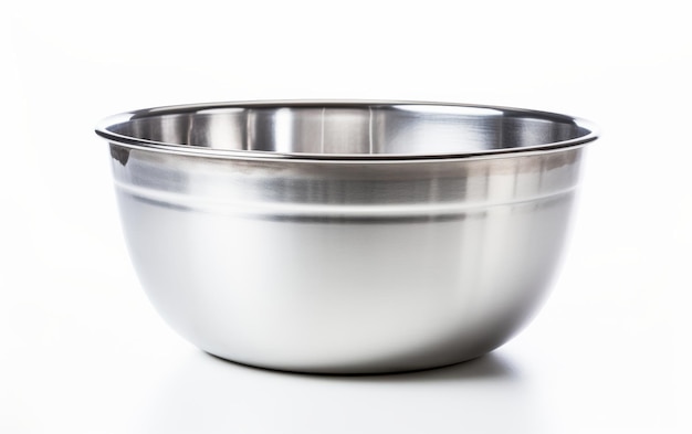 Steel Mixing Bowl on White Background