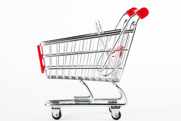 Steel Shoping Cart on the white background