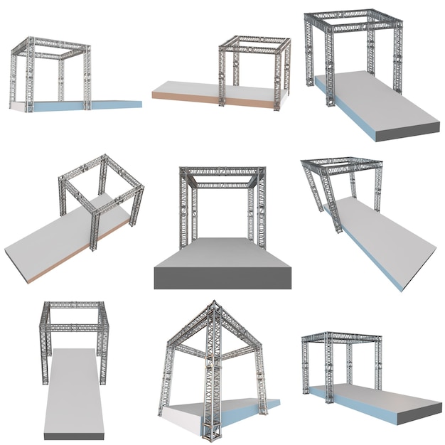 Photo steel truss girder rooftop construction