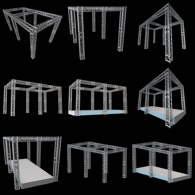 Photo steel truss girder rooftop construction