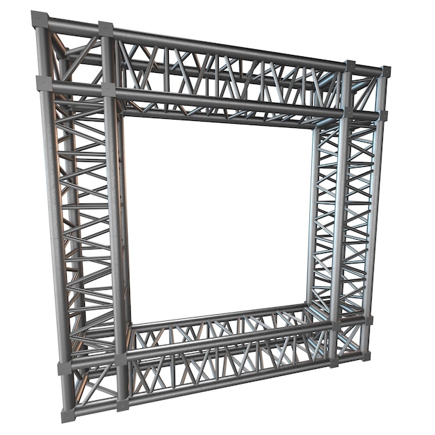 Photo steel truss girder rooftop construction