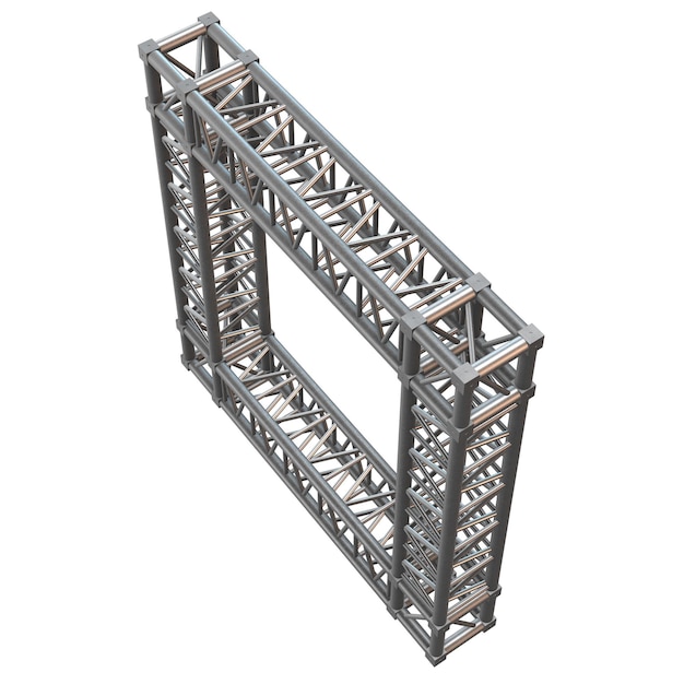 Photo steel truss girder rooftop construction