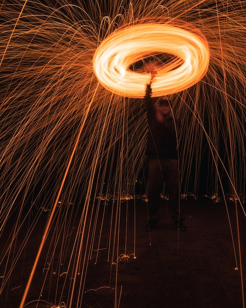 Photo steel wool photography light painting