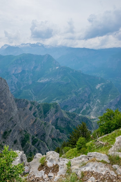 A steep mountain slope with picturesque views.