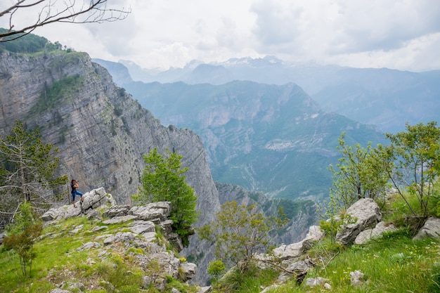 A steep mountain slope with picturesque views.