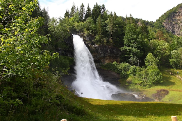 Steinsdalsfossen waterfall in Norway Scandinavia