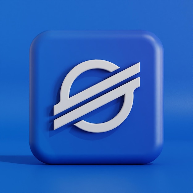 Stellar cryptocurrency symbol logo 3d illustration