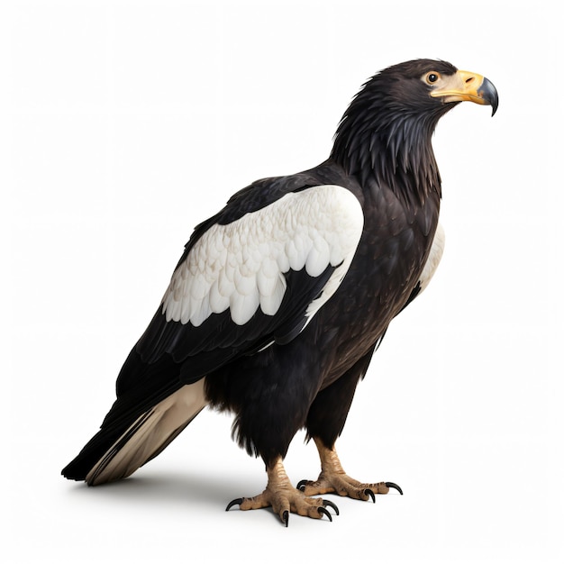 Stellers Sea Eagle bird isolated on a white