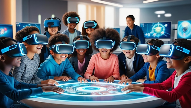 STEM Day Kids Explore Virtual Worlds with VR Headsets for Science Tech