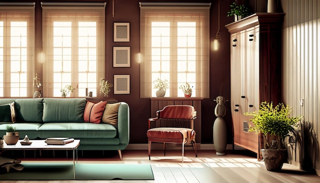 Step Back in Time Retro Living Room Interior Design Embrace Nostalgia with a Vintage Vibe