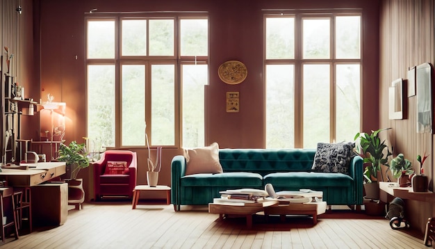 Step Back in Time Retro Living Room Interior Design Embrace Nostalgia with a Vintage Vibe