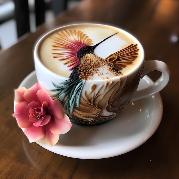 Step into a coffee shop where hyperrealistic latte art