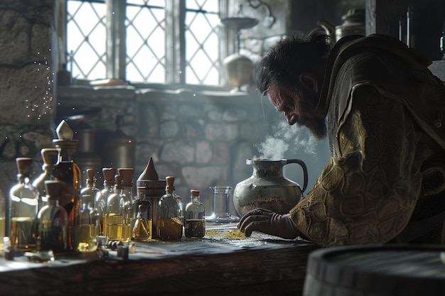 Step into the laboratory of a medieval alchemist a generative ai