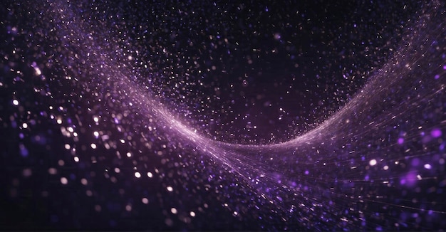 Step into the realm of dynamic visuals as a luminous purple particle wave gracefully intertwines