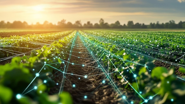 Photo step into the realm of smart agriculture where iot and ai optimize farming practices