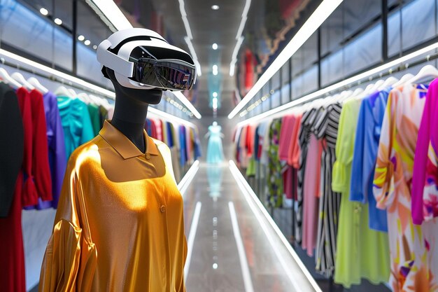 Photo step into a virtual fashion showroom where custome generative ai