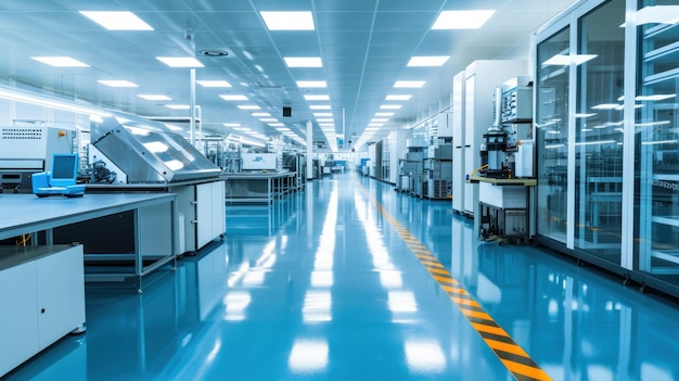 Step into the world of microchip manufacturing in a sterile cleanroom AI generative