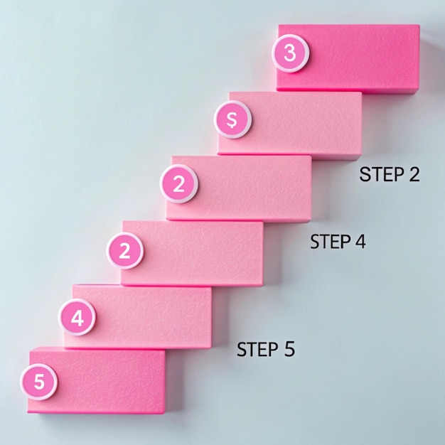 Photo a step that is labeled with steps and steps