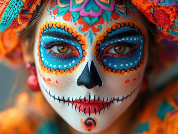 Stepbystep Day of the Dead face paint tutorial illustrations to help you create your own sugar skull makeup