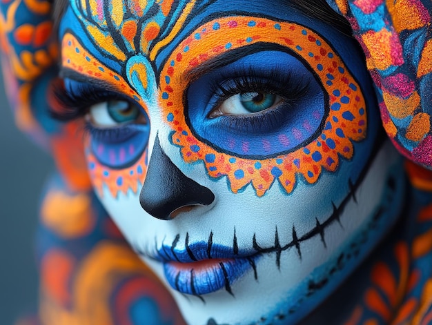 Stepbystep Day of the Dead face paint tutorial illustrations to help you create your own sugar skull makeup