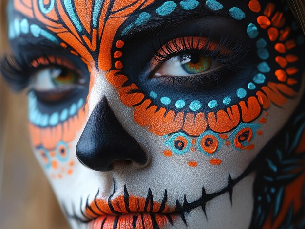 Stepbystep Day of the Dead face paint tutorial illustrations to help you create your own sugar skull makeup