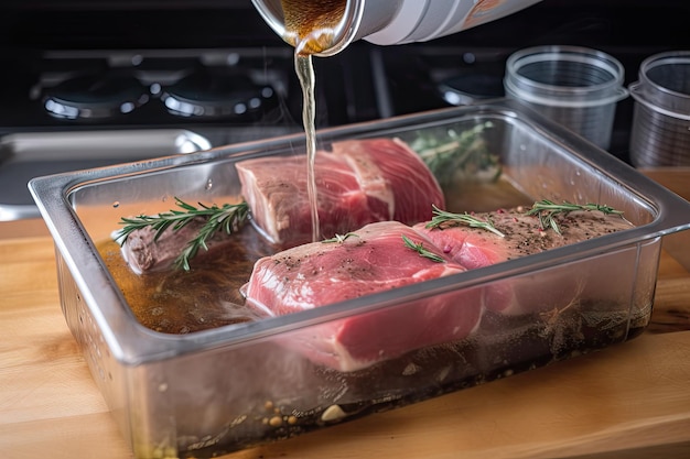 Stepbystep guide to sousvide cooking with photos of each step created with generative ai