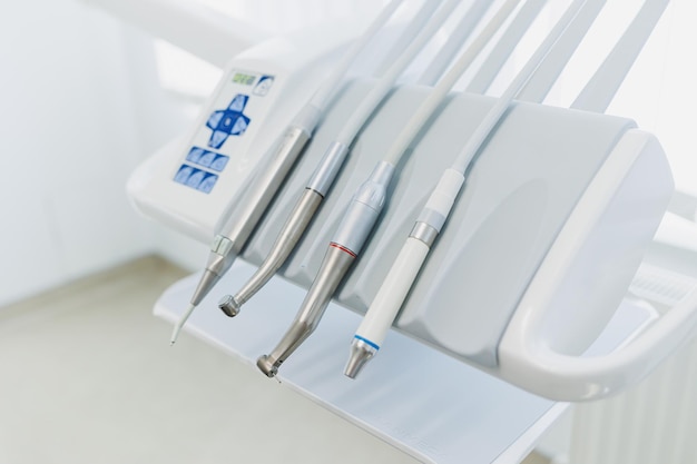 Sterile metal instruments for dental treatment Tools for the dental office