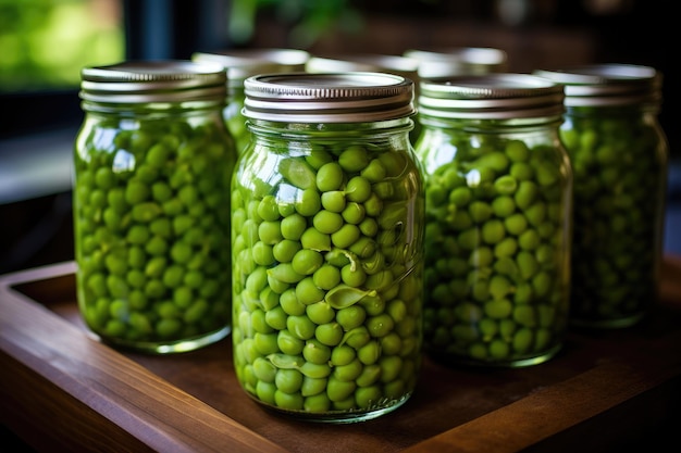 Sterilized peas in a jar Generative AI