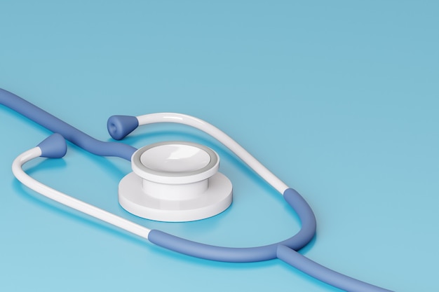 Stethoscope on blue background