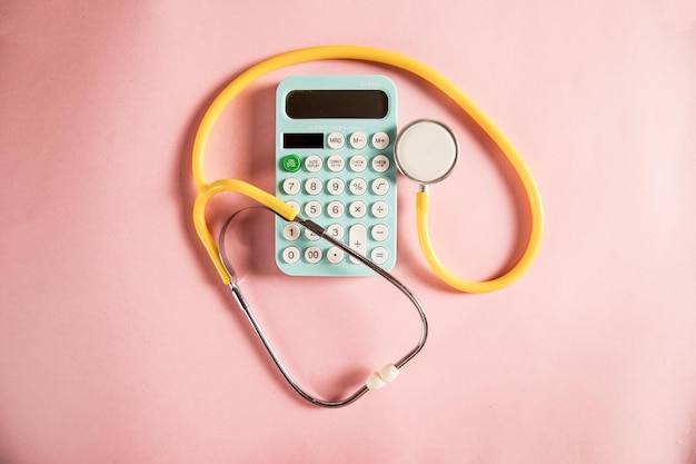 Stethoscope and calculator