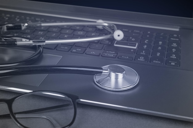 Stethoscope and laptop eyeglasses