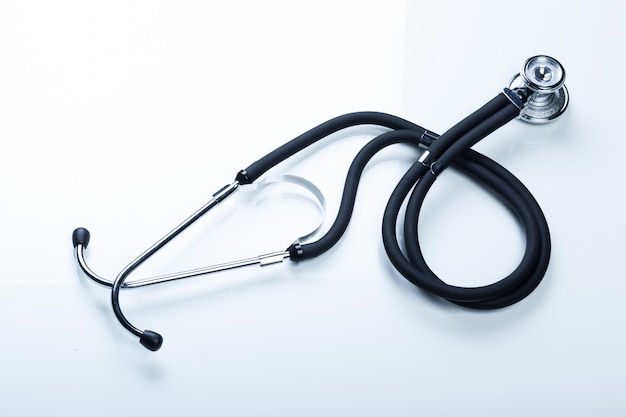 Stethoscope on white surface