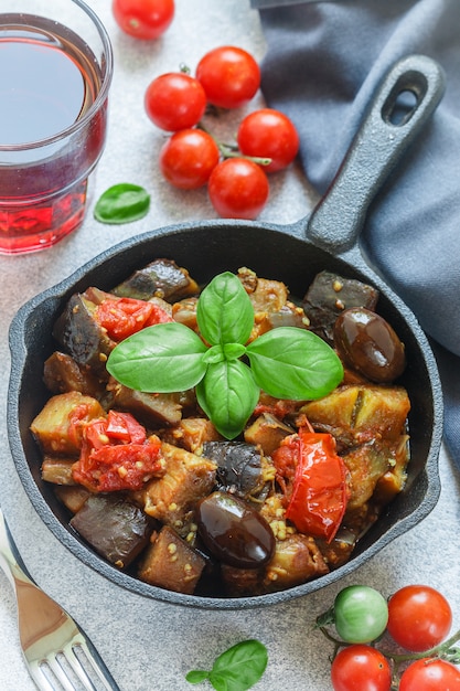 Stew of vegetables with seasonings and spices