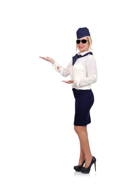 stewardess uniform female airline flying air hostess travel crew hat service young airpl